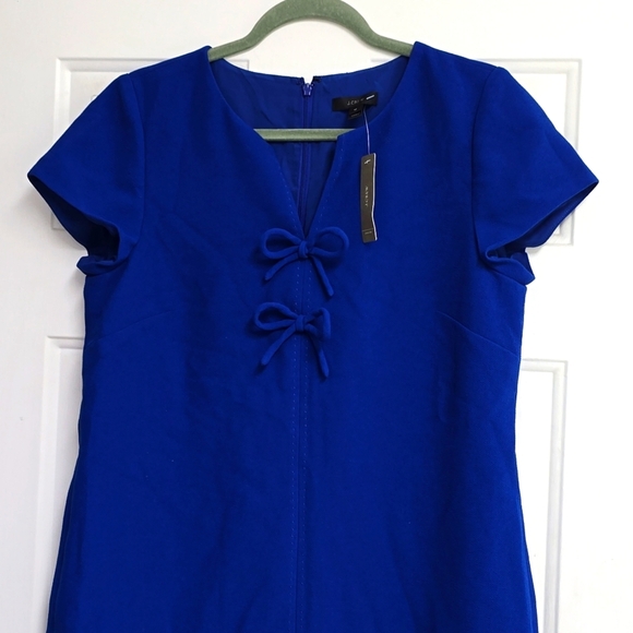 J.Crew Cobalt Blue Presentation Shift Dress Short Sleeve - Picture 3 of 11